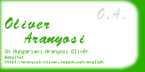 oliver aranyosi business card
